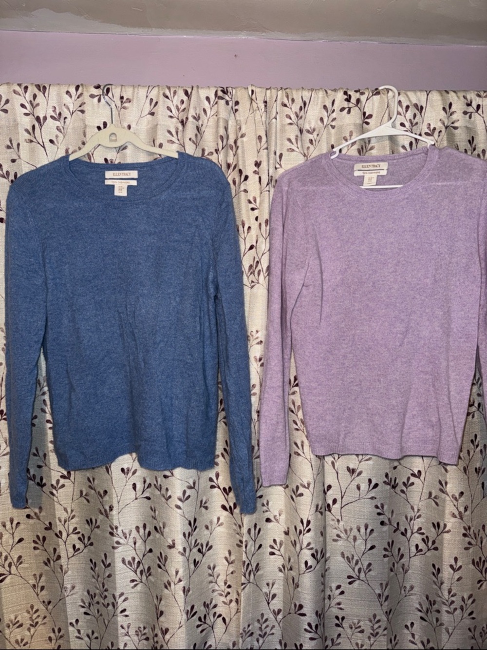 Crewneck Cashmere Women’s Sweaters - Blue & Lavender